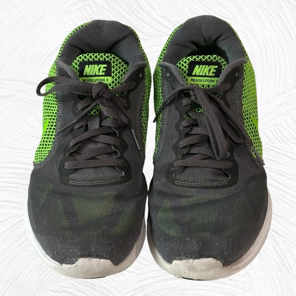 Nike Mens Revolution 3 Gray Green Running Shoes 819300-005 Size 10.5 - Picture 3 of 10